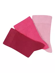 CAMANO | Calzini da bambina confezione da 3 pz. rosa gesso mela | Fucsia