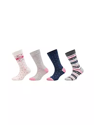 CAMANO | Calzini da ragazza confezione da 4 nebbia mélange | Crema