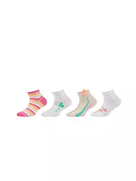CAMANO | Calzini sneaker da bambina, confezione da 4, mix bianco | Crema