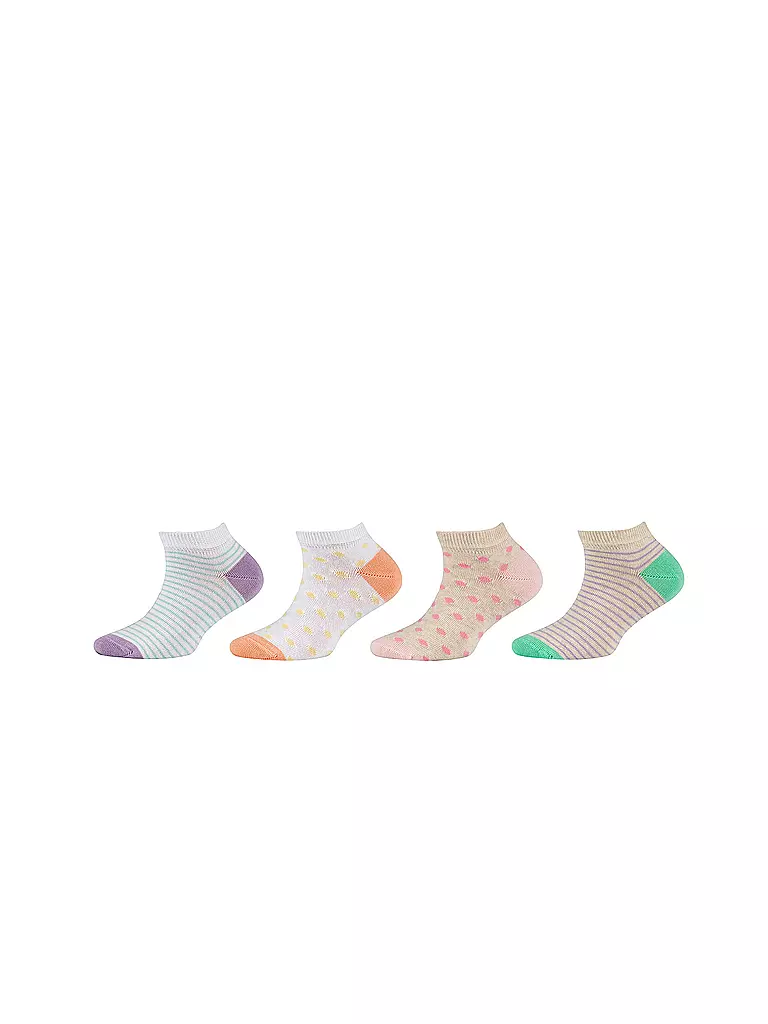 CAMANO | Calzini sneaker da bambina, confezione da 4, mix bianco | Crema