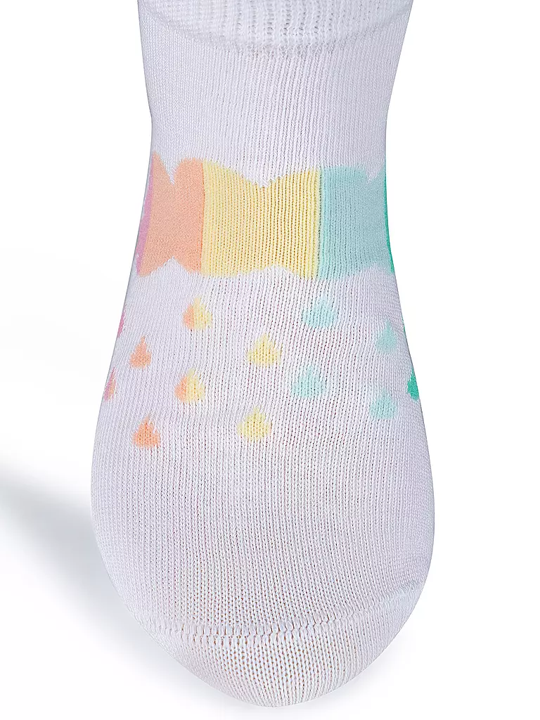 CAMANO | Calzini sneaker da bambina, confezione da 4, mix bianco | 