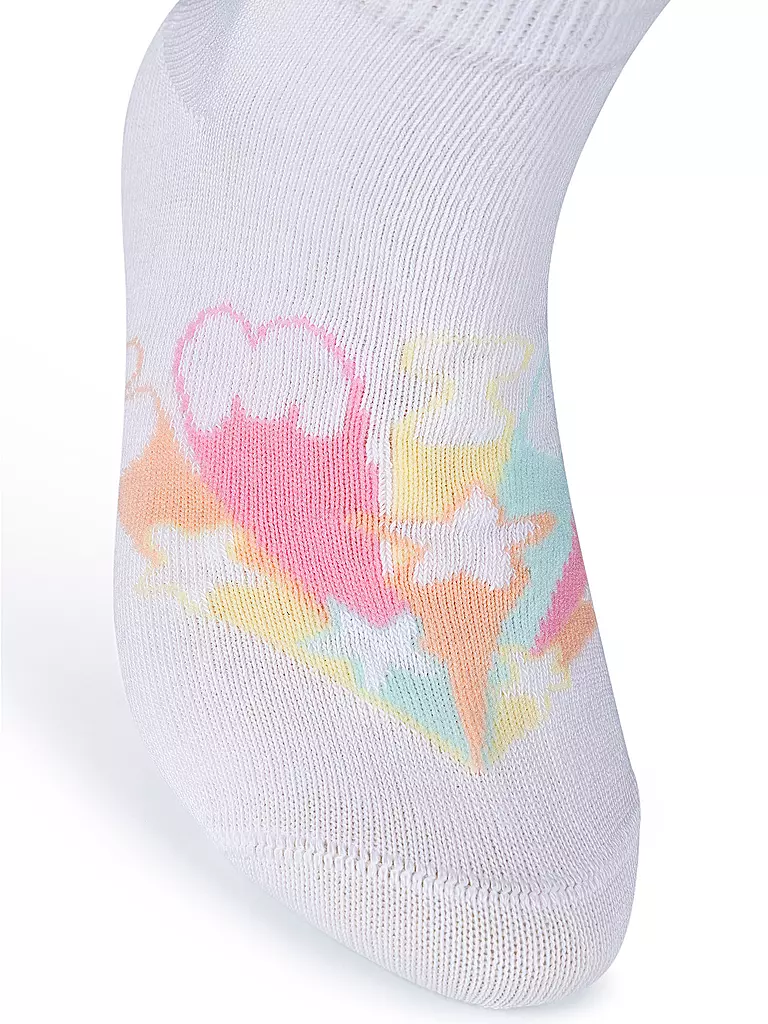 CAMANO | Calzini sneaker da bambina, confezione da 4, mix bianco | 