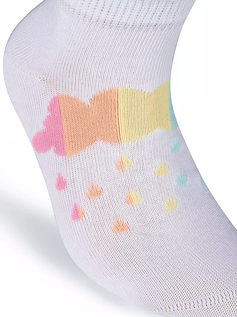 CAMANO | Calzini sneaker da bambina, confezione da 4, mix bianco | 