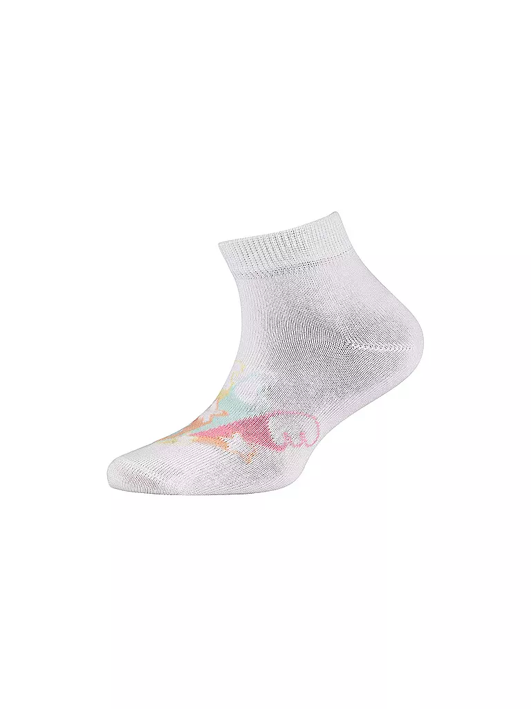 CAMANO | Calzini sneaker da bambina, confezione da 4, mix bianco | 