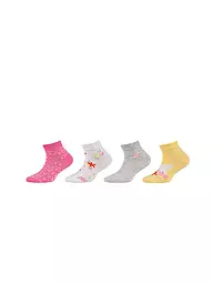 CAMANO | Calzini sneaker da bambina, confezione da 4, mix bianco | Multicolore