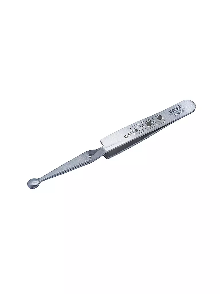 CANAL | Pinzetta per zecche per animali antiruggine 120mm 2055-02 | Argento