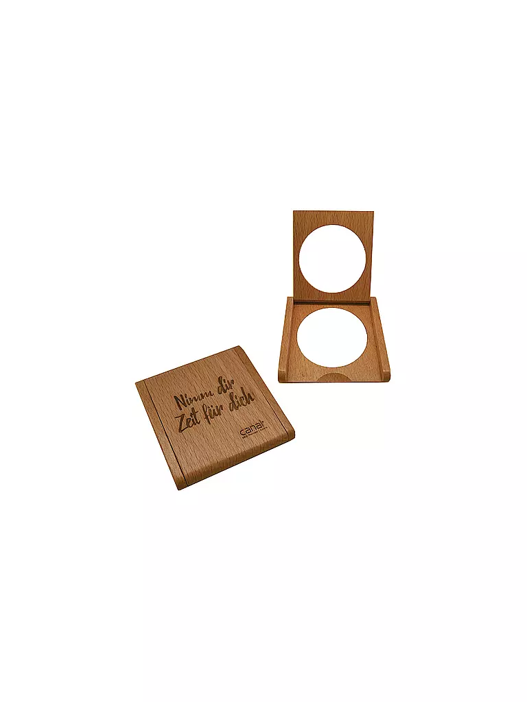 CANAL | Specchio da borsetta in faggio, ingrandimento 2,5x, 5 cm | Senza colore