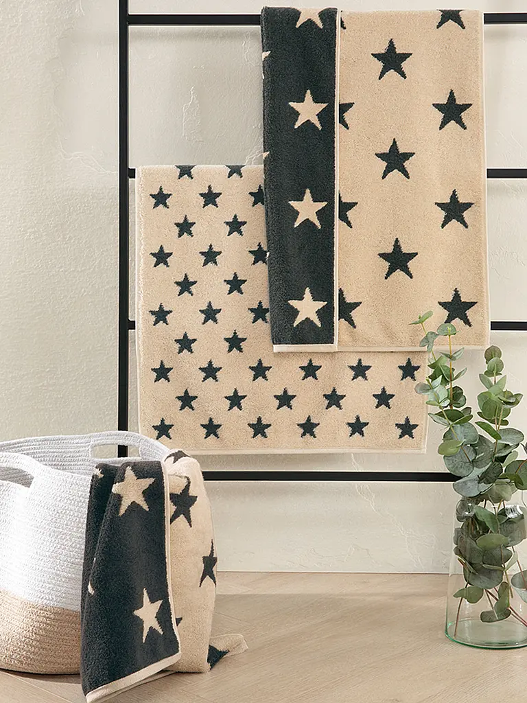 CAWÖ | Asciugamano per ospiti NEW STAR 30x50cm Beige/Basalto | Verde scuro