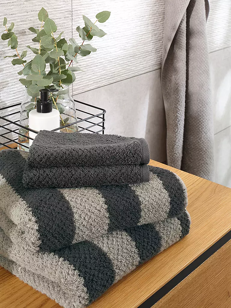 CAWÖ | Telo doccia PURE STRIPES 80x150cm Basalto | Grigio