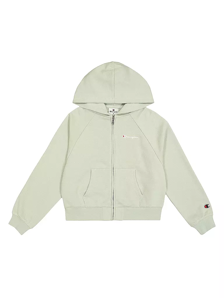 CHAMPION | Felpa con zip da ragazza | Verde chiaro