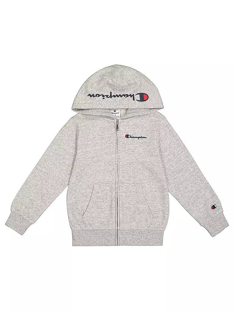 CHAMPION | Felpa con zip da ragazzo | Grigio chiaro