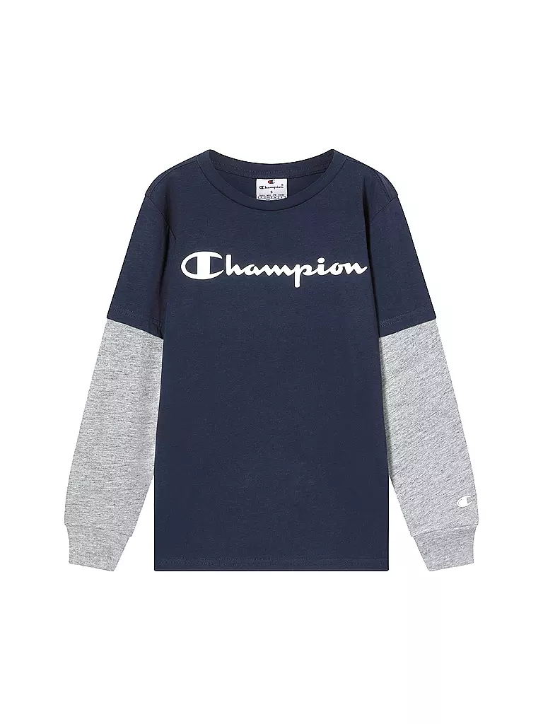 CHAMPION | Maglietta a maniche lunghe da ragazzo | Blu scuro
