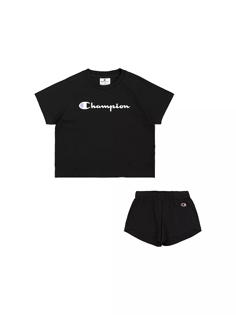 CHAMPION | Set da ragazza 2 pezzi T-shirt e shorts | Nero