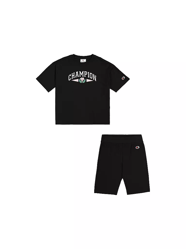 CHAMPION | Set da ragazza 2 pezzi T-shirt e shorts | Nero