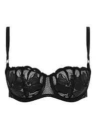 CHANTELLE | Balconette BH FLEURS SIGNATURE leather black | Nero