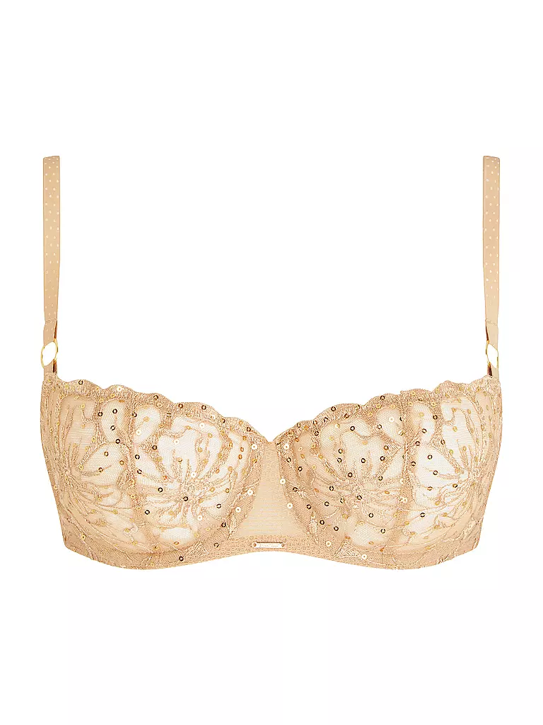 CHANTELLE | Reggiseno Balconette FLEURS SIGNATURE toffee con paillettes | Cammello