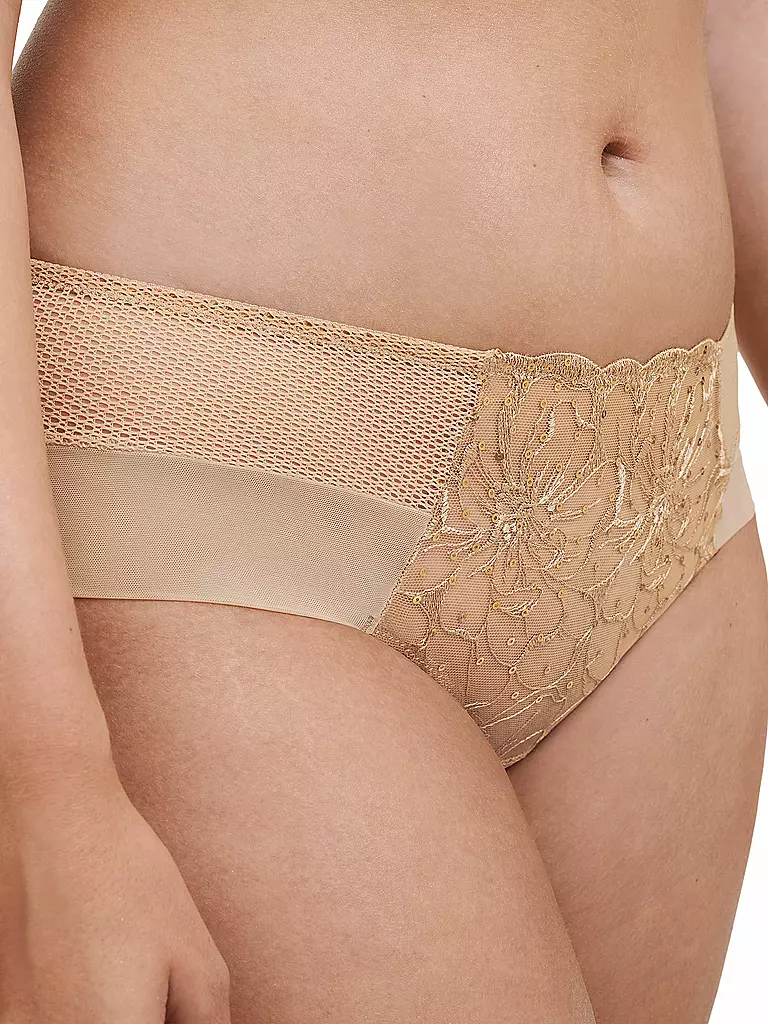CHANTELLE | Slip FLEURS SIGNATURE toffee con paillettes | 