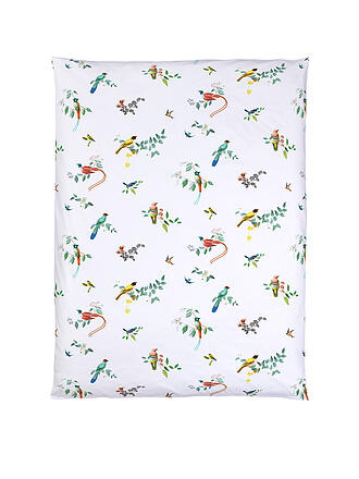 CHRISTIAN FISCHBACHER | Copripiumino in raso HAIKU NOUVEAU 140x200cm Bianco/Uccello