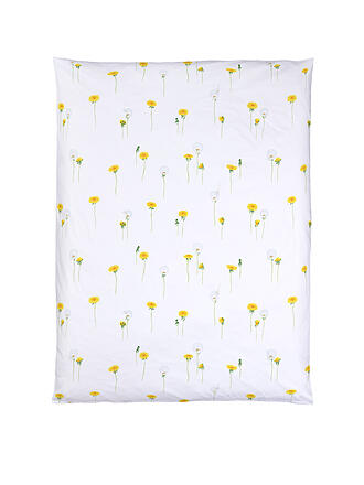 CHRISTIAN FISCHBACHER | Copripiumino in raso PUSTEBLUME 140x200cm Bianco/Giallo