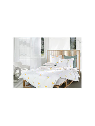 CHRISTIAN FISCHBACHER | Copripiumino in raso PUSTEBLUME 140x200cm Bianco/Giallo