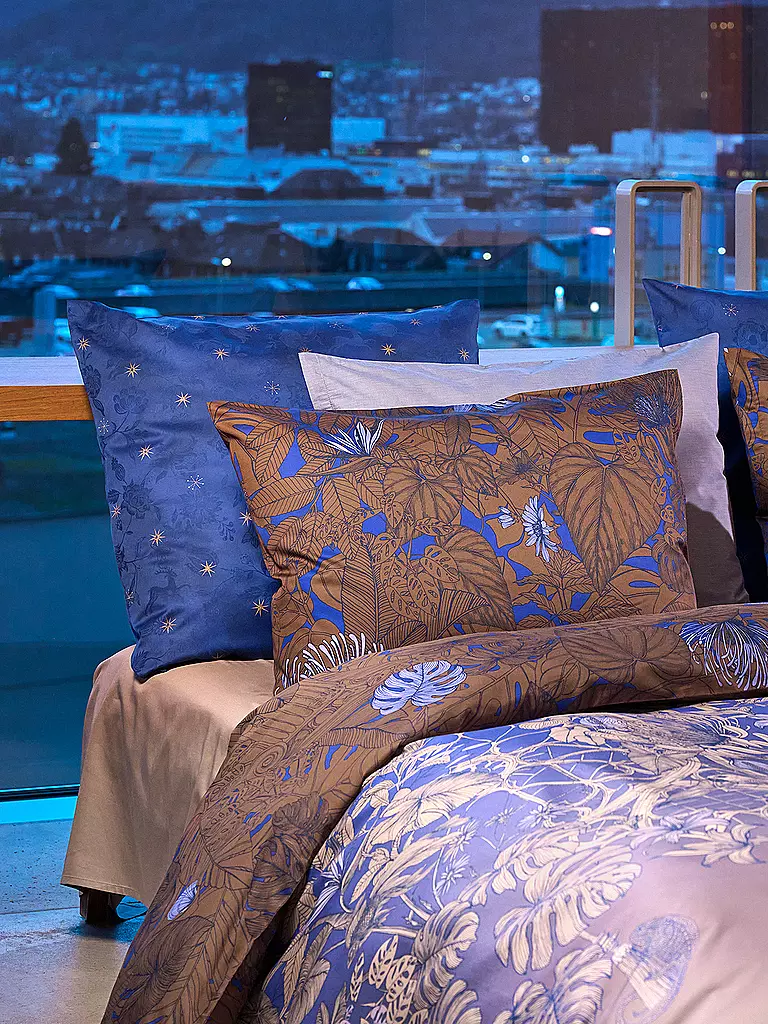 CHRISTIAN FISCHBACHER | Copripiumino in raso BLUE HOUR 140x200cm Blu/Rame | Rame