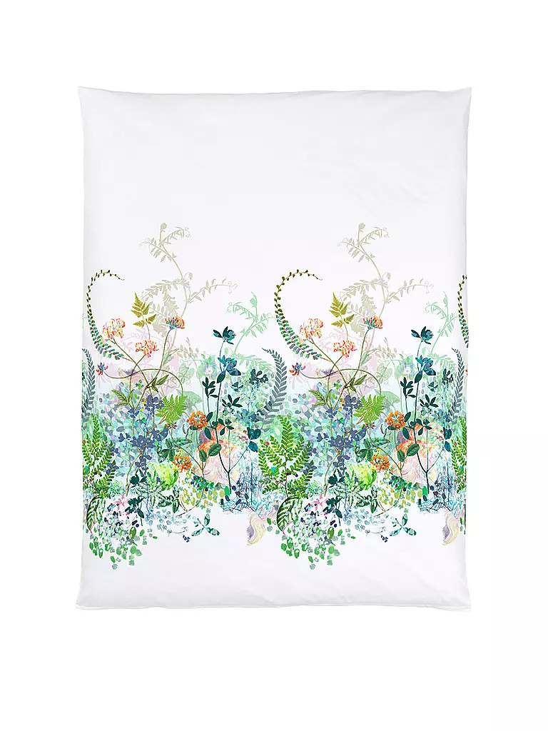 CHRISTIAN FISCHBACHER | Copripiumino in raso SPRING BREEZE 140x200cm Bianco/Fiori | Bianco