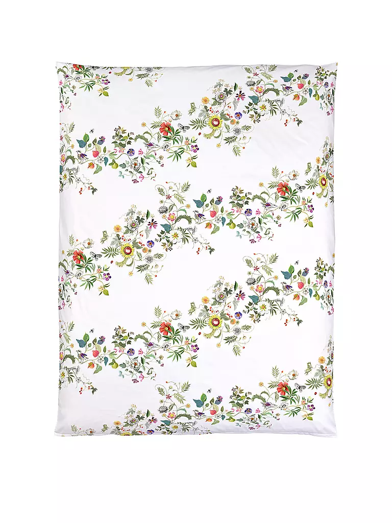 CHRISTIAN FISCHBACHER | Federa per cuscino in raso GARLAND 70x90cm Bianco/Fiori | Bianco