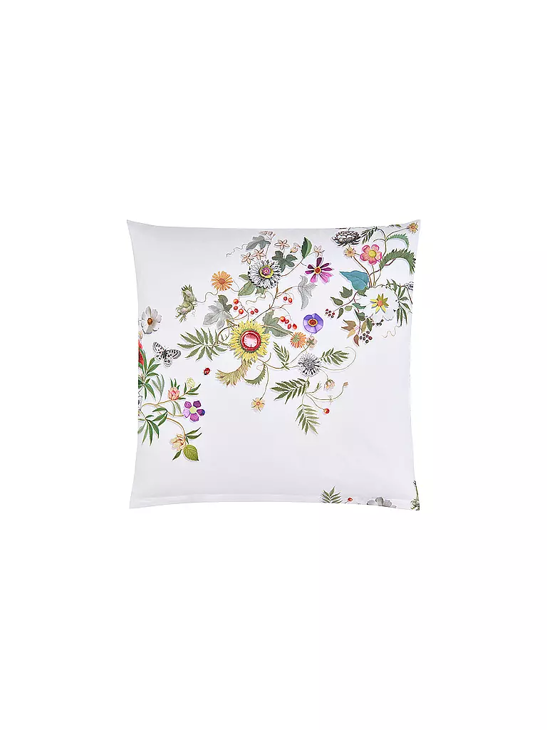 CHRISTIAN FISCHBACHER | Federa per cuscino in raso GARLAND 70x90cm Bianco/Fiori | 