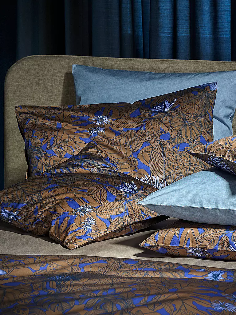 CHRISTIAN FISCHBACHER | Federa per cuscino in raso GOLDEN GARTEN 70x90cm rame/blu | Rame