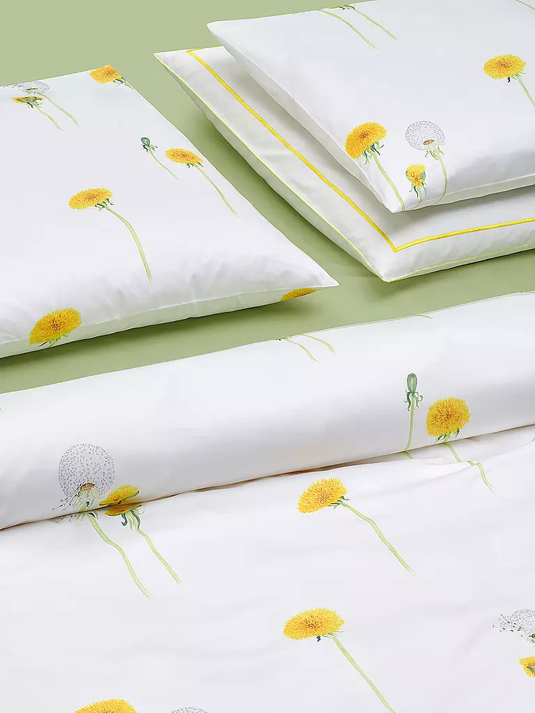 CHRISTIAN FISCHBACHER | Federa per cuscino in raso PUSTEBLUME 70x90cm Bianco/Giallo | 