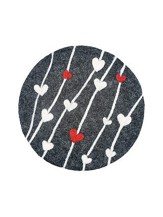 CILIO | Sottopentola LANA CUORE rotondo Nero / Multicolore