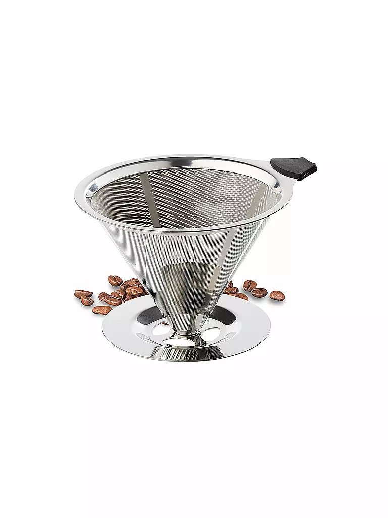 CILIO | Filtro permanente per caffè con base in ACCIAIO INOX misura 4 | Argento