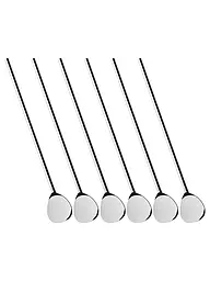CILIO | Set di 6 cucchiaini da cocktail con cannuccia | Argento
