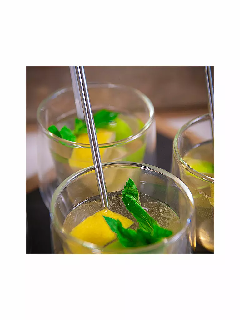 CILIO | Set di 6 cucchiaini da cocktail con cannuccia | 