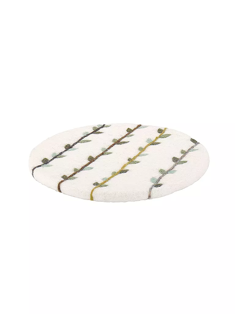 CILIO | Sottopentola LANA EDERA rotondo Bianco / Grigio | Bianco