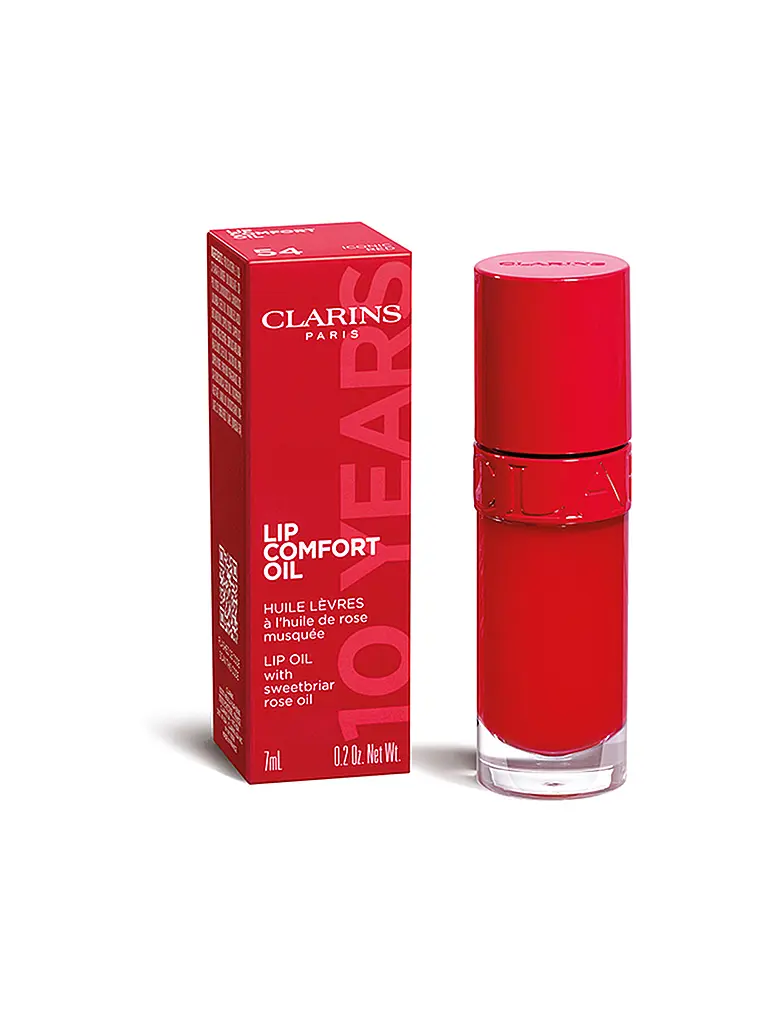 CLARINS | Lip Comfort Oil 10 Years (54 Iconic Red) | Rosso scuro