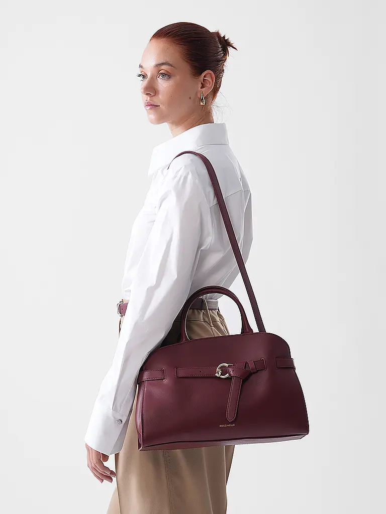 COCCINELLE | Borsa in pelle - Borsa a mano COCCINELLESABINE | Rosso scuro