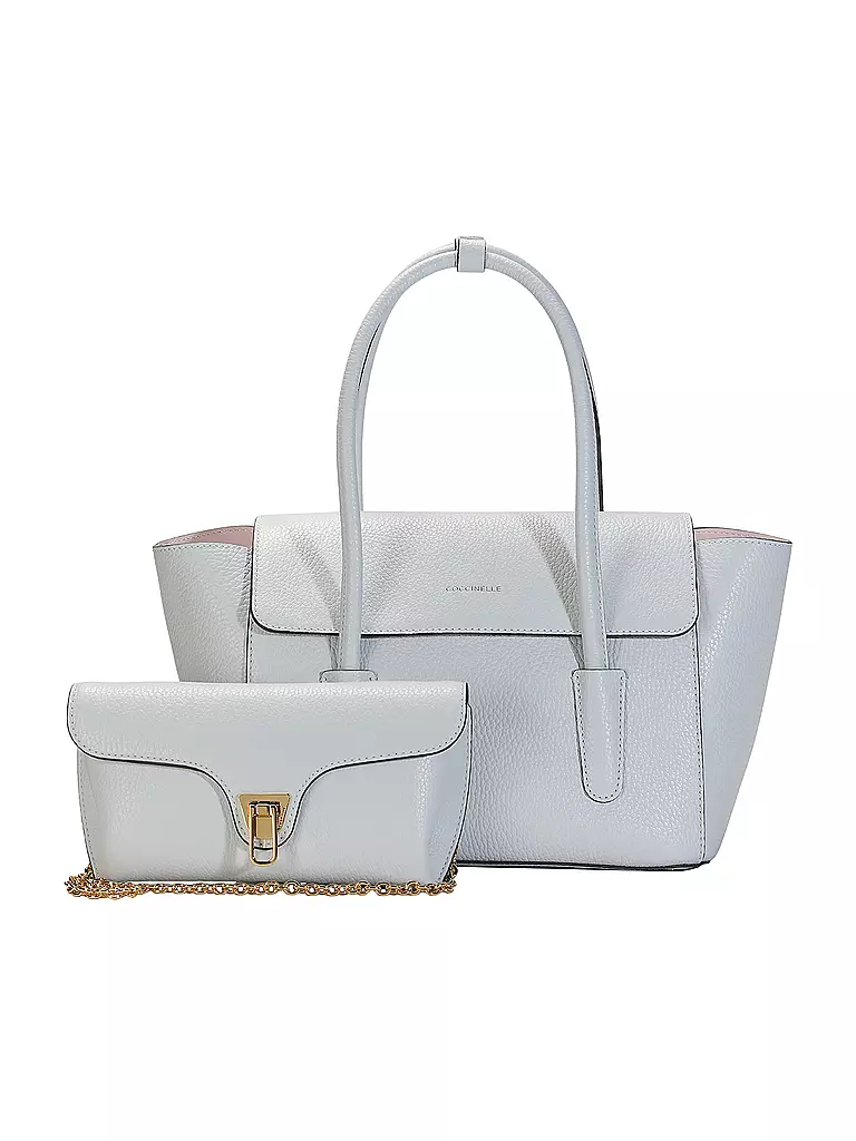 COCCINELLE | Borsa in pelle - Shopper DOBBLE BEAT | Blu chiaro