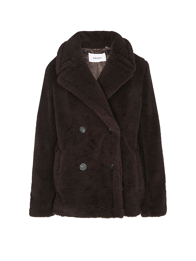 Giacca in pelliccia sintetica marrone 40