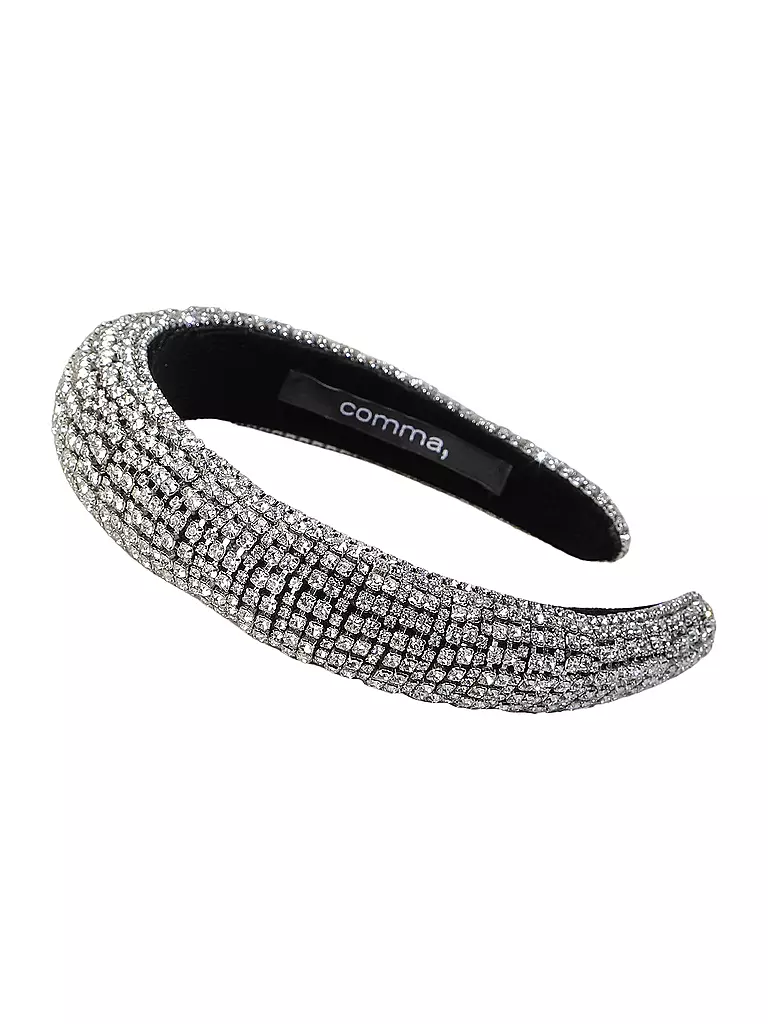 COMMA | Cerchietto per capelli con perle decorative | Argento