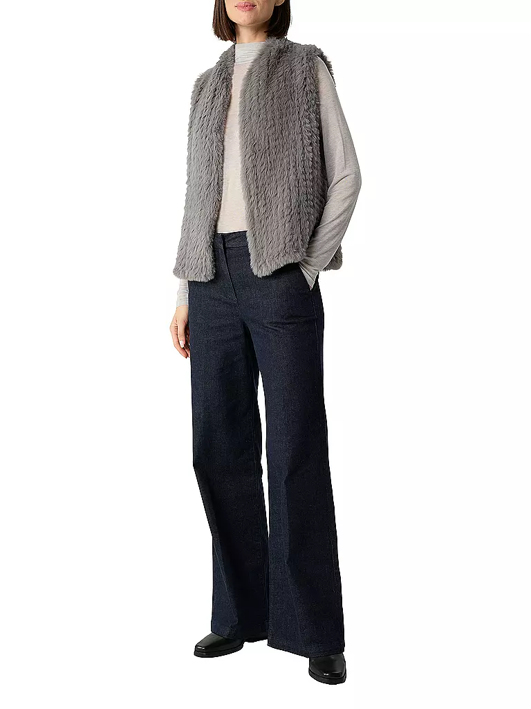COMMA | Gilet effetto pelliccia | Grigio