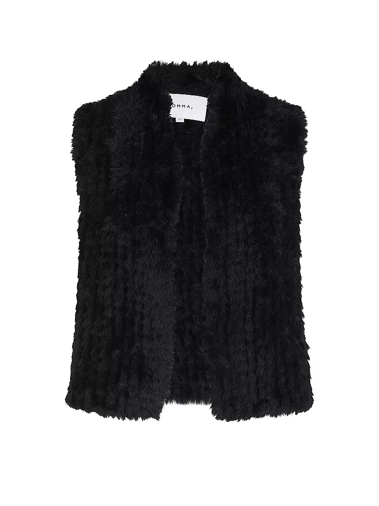 COMMA | Gilet in pelliccia sintetica | Nero