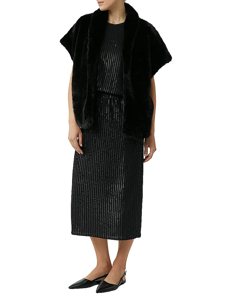 COMMA | Gilet in pelliccia sintetica | Nero