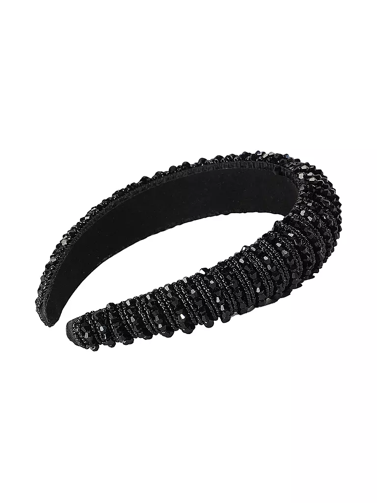 COMMA | Haarreifen mit Schmuckperlen | Nero