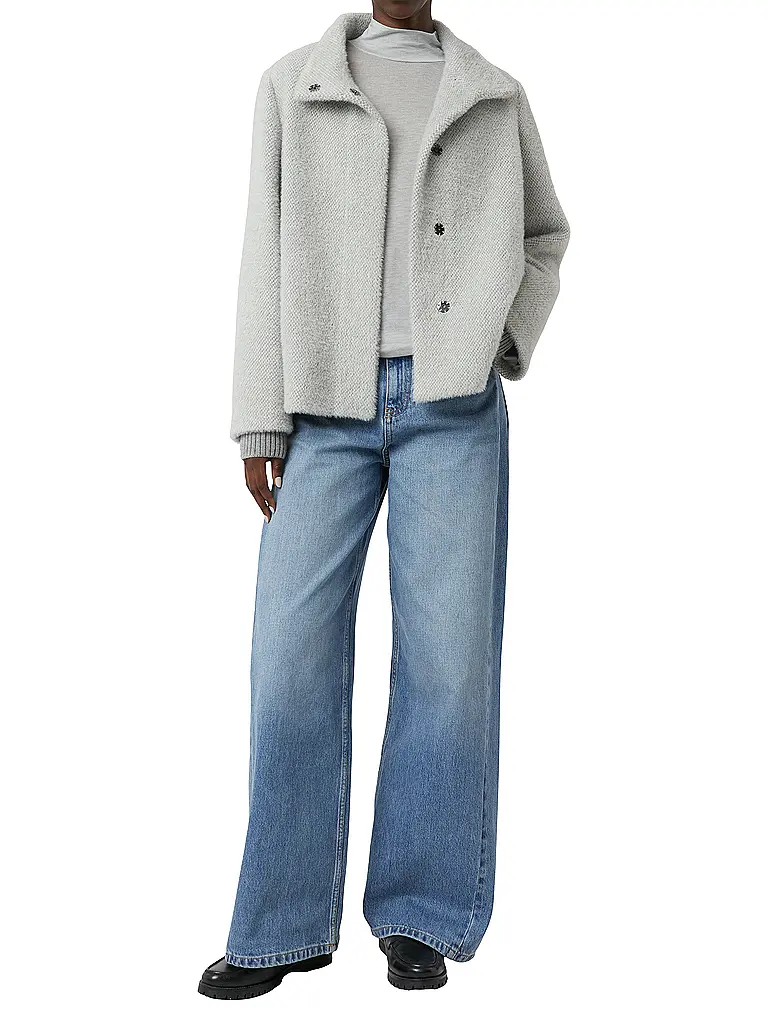 COMMA | Jacke in Felloptik | Grigio chiaro