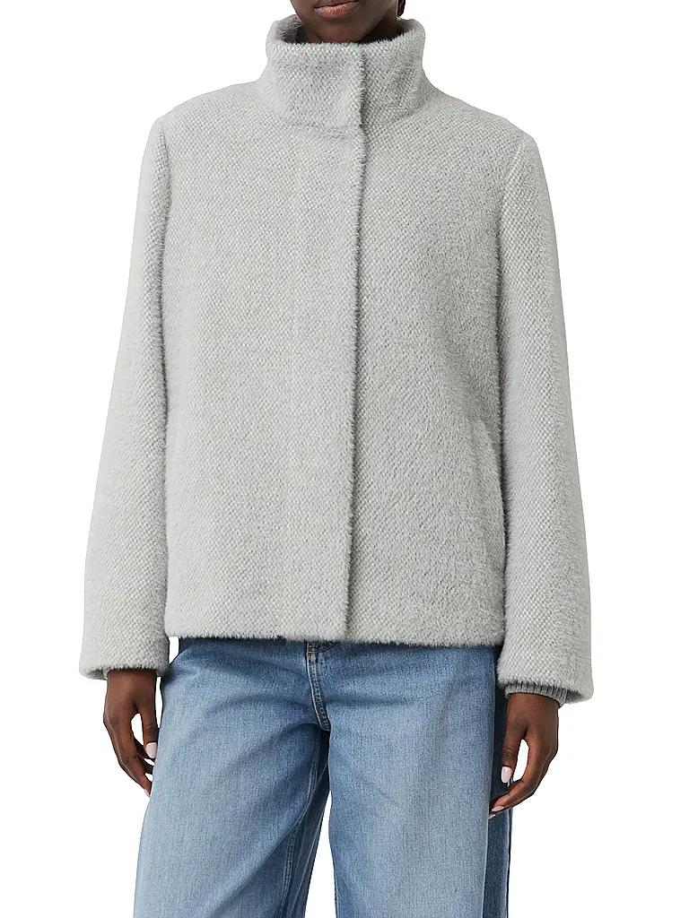 COMMA | Jacke in Felloptik | Grigio chiaro