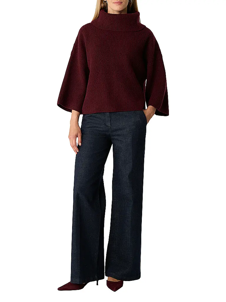 COMMA | Rollkragenpullover | Rosso scuro