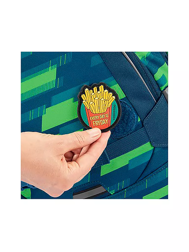COOCAZOO | Zaino scolastico MATE Lime Stripe | Blu