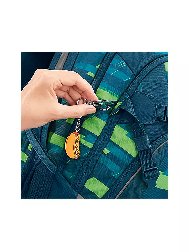 COOCAZOO | Zaino scolastico MATE Lime Stripe | Blu