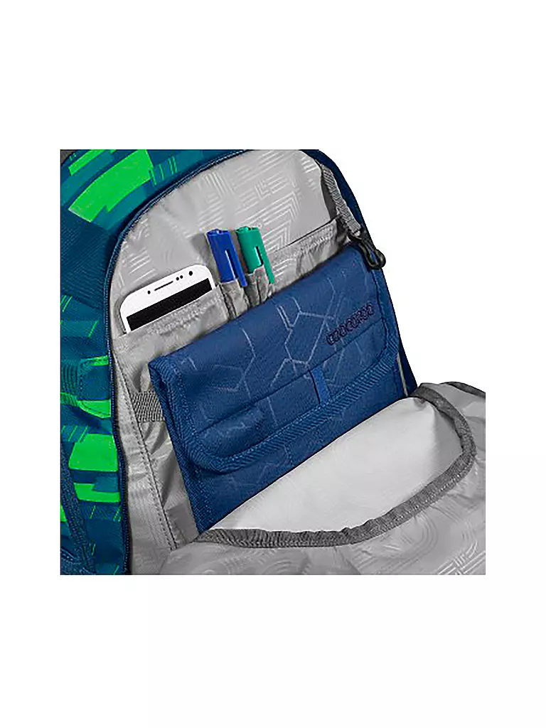 COOCAZOO | Zaino scolastico MATE Lime Stripe | Blu